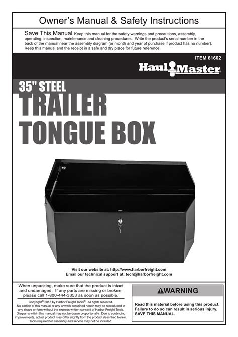 haul-master 2-1/3 cu. ft. steel trailer tongue box|harbor freight trailer box size.